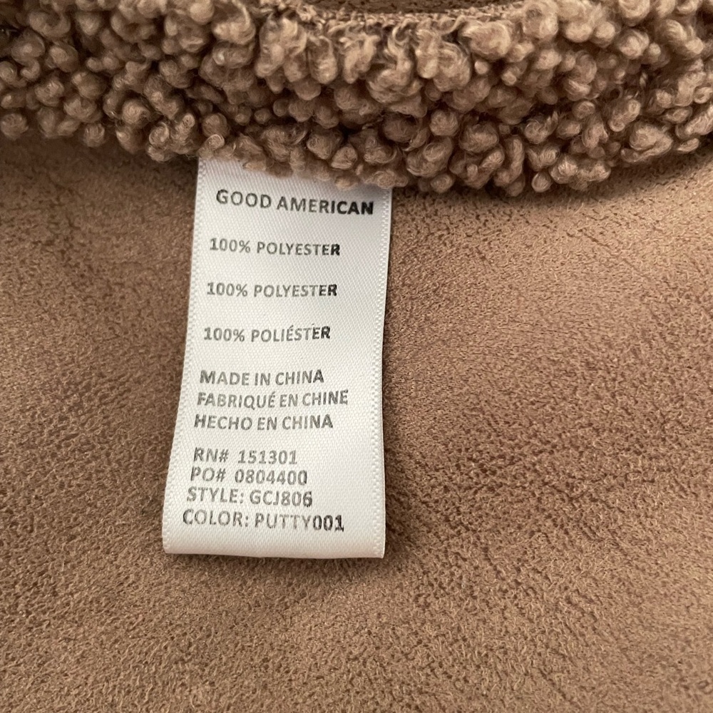 Good American Sherpa Shacket Jacket Long Sleeves Size 3/4(Extra Large)Oversized - Picture 9 of 13